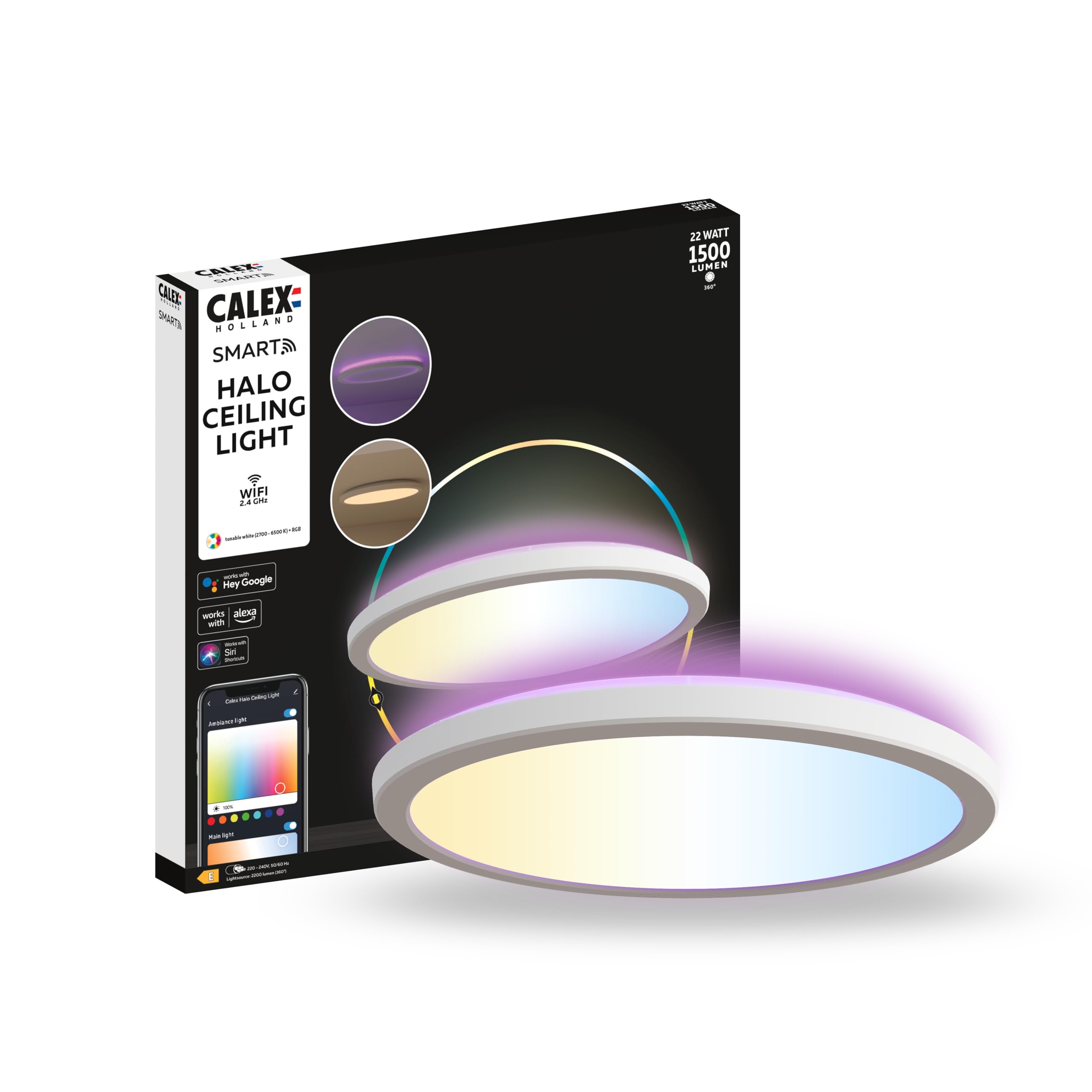 calex-smart-led-deckenleuchte-halo-30-cm-wei-rgb-2800-6500k-ip54-wlan-app image 1