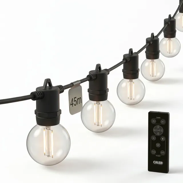 calex-vista-led-lichterkette-45-m-75-lampen-warmwei-ip44-mit-fernbedienung image 1