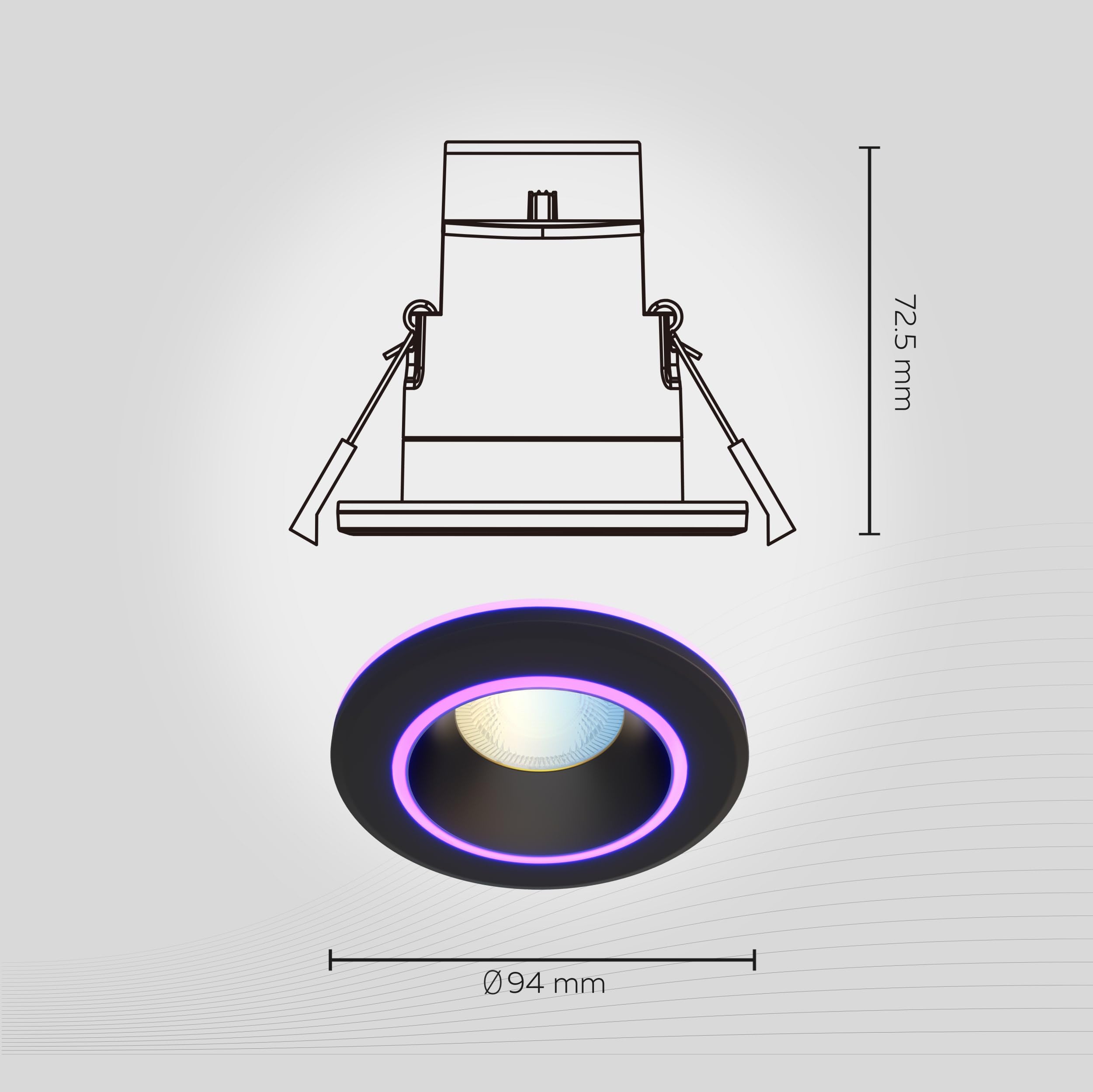 calex-smart-led-einbaustrahler-halo-schwarz-rgb-wei-wlan-dimmbar-3er-pack image 4