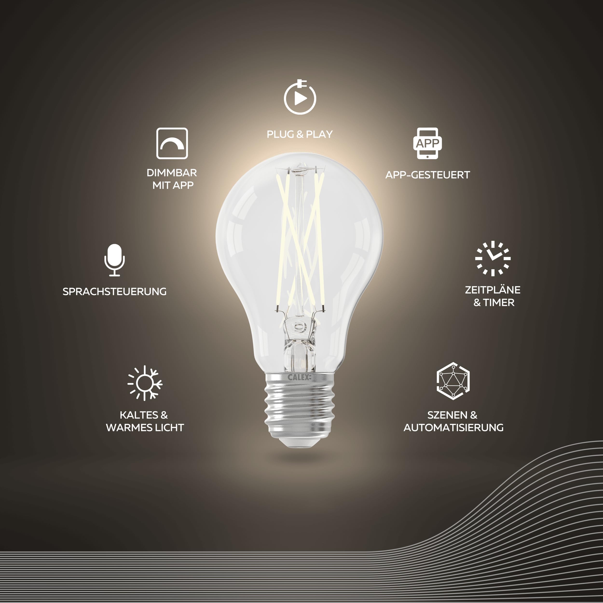 calex-smart-filament-lampe-e27-7w-3er-set-wlan-dimmbar-warmwei image 2